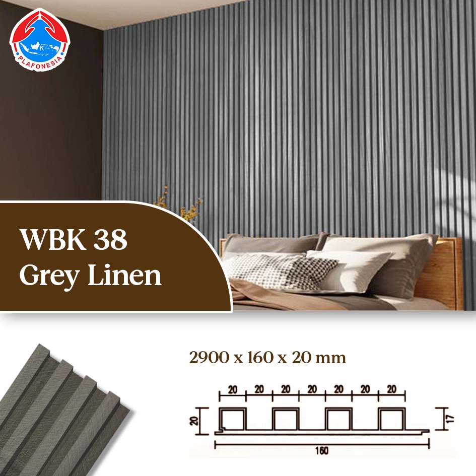 WPC Wall Panel WBK38-20 Grey Linen