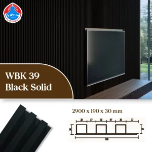 WPC Wall Panel WBK39-29 Black Solid